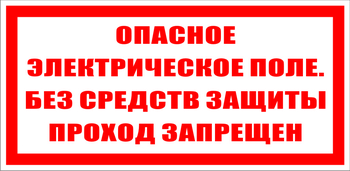 S13 опасное электрическое поле. без средств защиты проход запрещен (пленка, 200х100 мм) - Знаки безопасности - Знаки по электробезопасности - ohrana.inoy.org