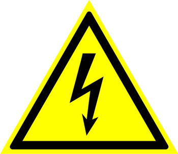 W08 внимание! опасность поражения электрическим током  (пленка, сторона 100 мм) - Охрана труда на строительных площадках - Знаки безопасности - ohrana.inoy.org
