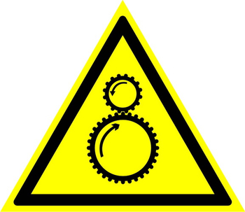 W29 осторожно! возможно затягивание между вращающимися элементами (пластик, сторона 200 мм) - Знаки безопасности - Предупреждающие знаки - ohrana.inoy.org