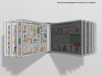 Настенная перекидная система а3 на 10 рамок (прозрачная) - Перекидные системы для плакатов, карманы и рамки - Настенные перекидные системы - ohrana.inoy.org
